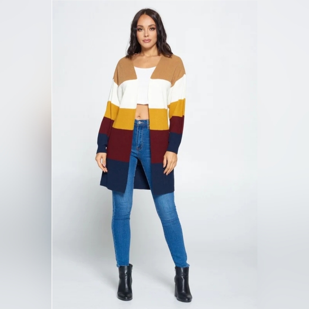 CARDIGAN COLOR BLOCK,VARIOUS SIZES 🤎